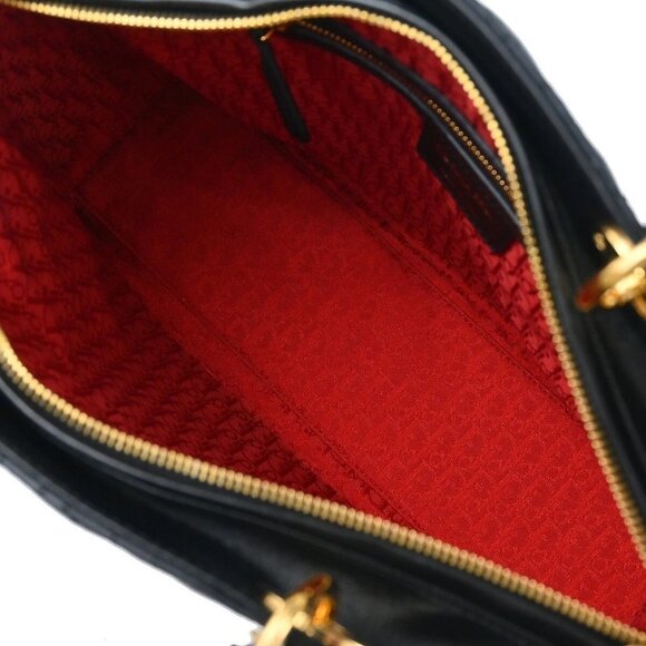 Christian Dior Black Lambskin Lady Dior Cannage 2way Handbag 02-MA-1100 114797 - Picture 8 of 10